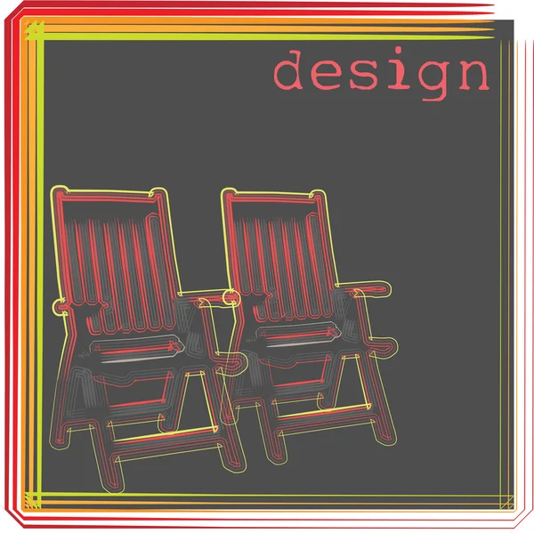 Venkovní židle ilustrace — Stockový vektor