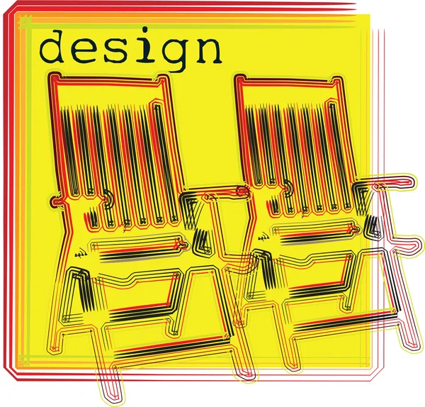 Buiten stoelen illustratie — Stockvector