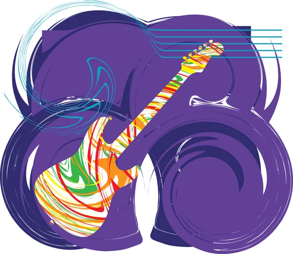 抽象的なギターの図 — ストックベクタ