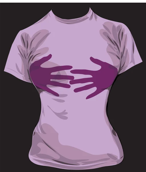 T-shirt imprimé main — Image vectorielle