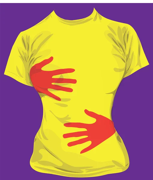 T-shirt imprimé main — Image vectorielle