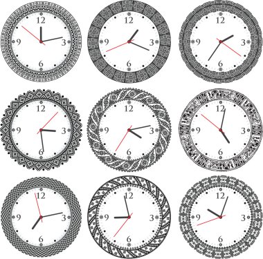 Vintage ancient clock clipart