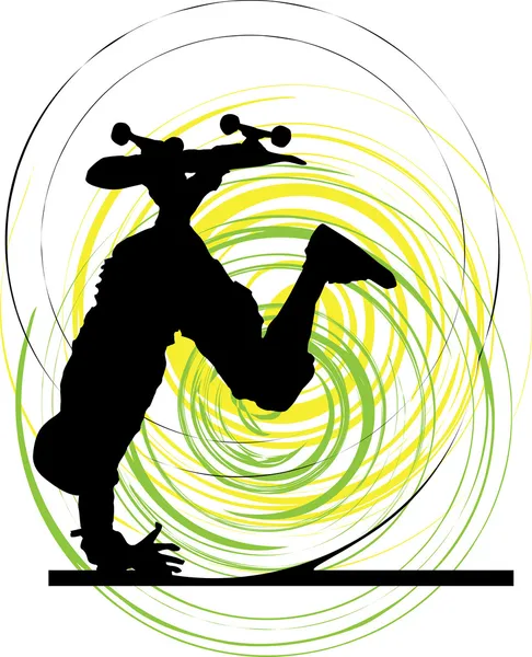 Illustrazione del pattinatore. Illustrazione vettoriale — Vettoriale Stock