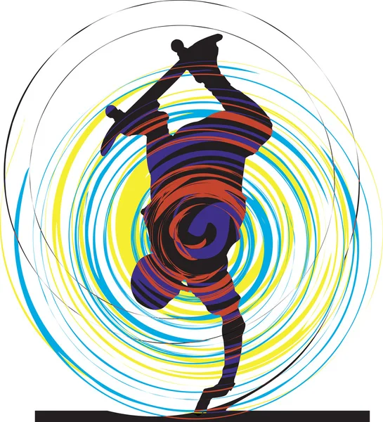 Ilustrație patinator. Ilustrație vectorială — Vector de stoc