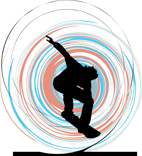 Ilustración del patinador. Ilustración vectorial — Vector de stock