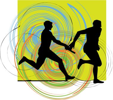 Running men, Vector illustration clipart