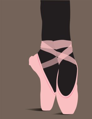 Ballet shoes, Vector illustration clipart