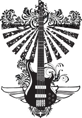 Electric guitar design. Vector illustration clipart