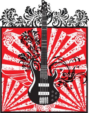 Electric guitar design. Vector illustration clipart