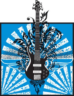 Electric guitar design. Vector illustration clipart