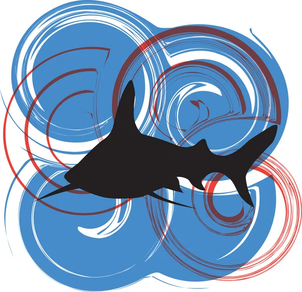 Köpekbalığı illüstrasyon — Stok Vektör