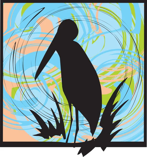 Pelikan-Silhouette. Vektorillustration — Stockvektor