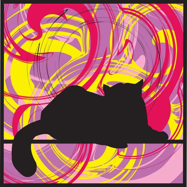 Kat, vectorillustratie — Stockvector
