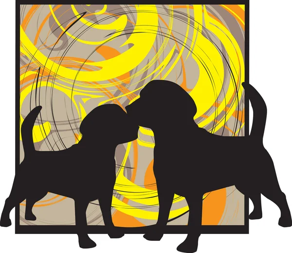 2 Cães, ilustração vetorial — Vetor de Stock