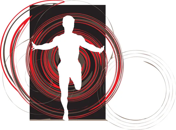 Running man, Vector illustration — Stock Vector