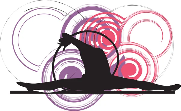 Chica acrobática, ilustración vectorial — Vector de stock