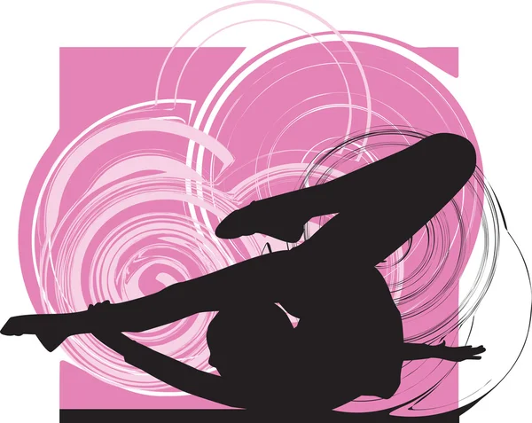 Chica acrobática, ilustración vectorial — Vector de stock