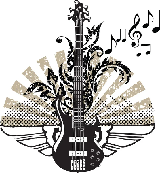 Ηλεκτρική κιθάρα σχεδιασμού. εικονογράφηση φορέας — Διανυσματικό Αρχείο