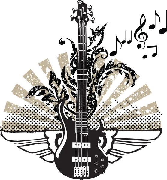 Design der E-Gitarre. Vektorillustration — Stockvektor