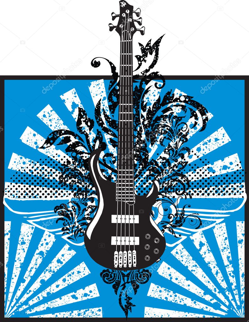 Electric guitar design. Vector illustration