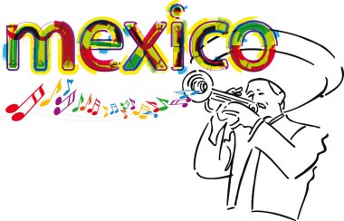 Mexican Mariachi. Vector illustration clipart