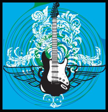 Electric Guitar design clipart