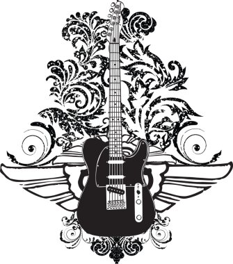 Electric Guitar design clipart