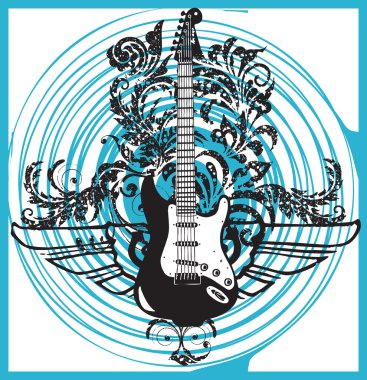 Electric Guitar design clipart