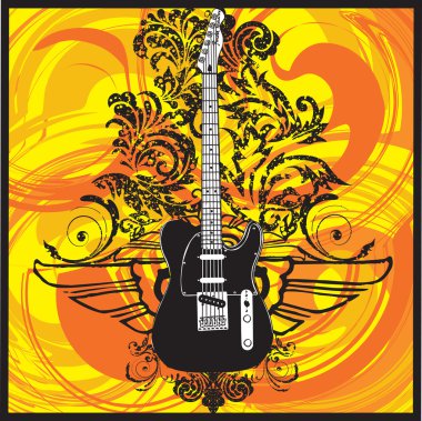 Electric Guitar design clipart