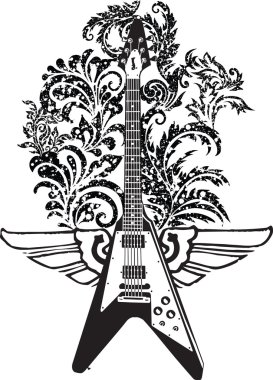 Electric Guitar design clipart