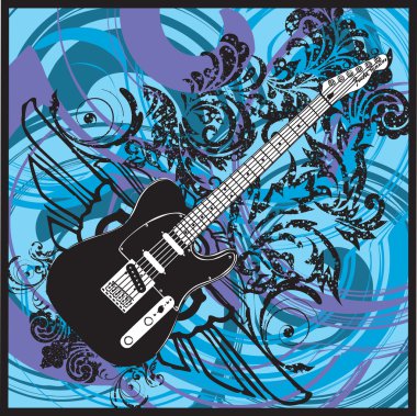 Electric Guitar design clipart