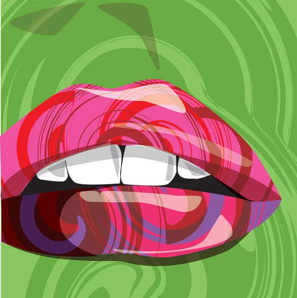 Beautiful woman lips illustration — Stock Vector