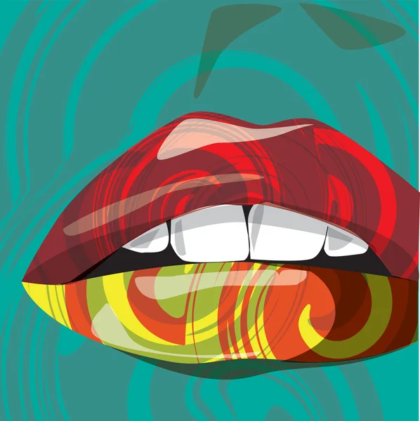 Beautiful woman lips illustration — Stock Vector