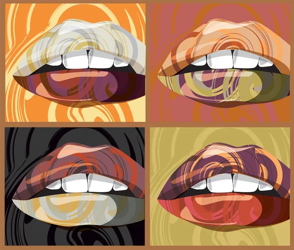 Hermosa mujer labios ilustración — Vector de stock