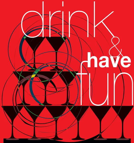 Drink & have fun. Vector Illustration — Stock Vector