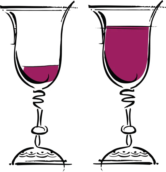 Glazen wijn illustratie — Stockvector