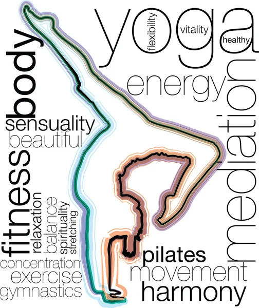 Ilustrasi Yoga - Stok Vektor
