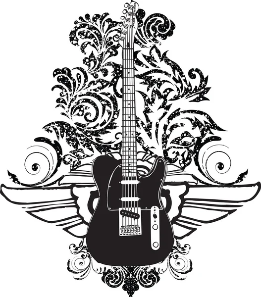 Diseño de guitarra eléctrica — Vector de stock
