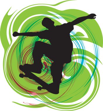 Skater illustration. Vector illustration clipart