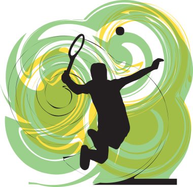 Tennis player. Vector illustration clipart