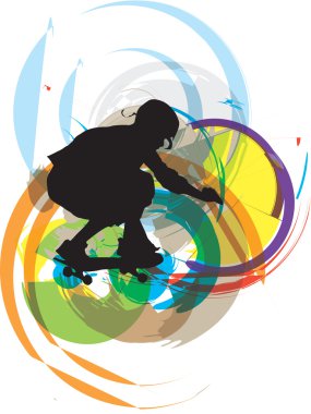 Skater illustration. Vector illustration clipart