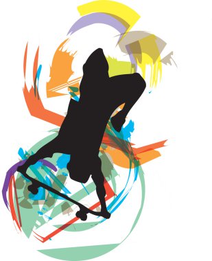 Skater illustration. Vector illustration clipart