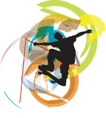 Skater illustration. Vector illustration clipart