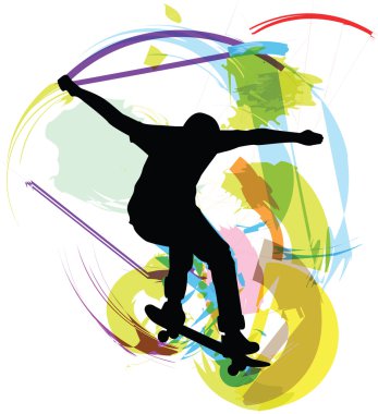 Skater illustration. Vector illustration clipart