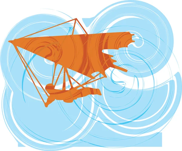 Hang glider. vektör çizim — Stok Vektör