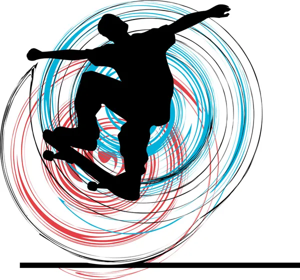 Skater illustratie. vectorillustratie — Stockvector