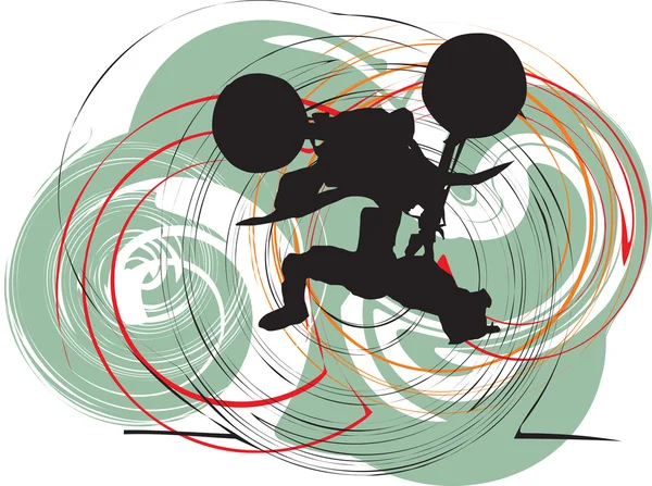 Abstract sketch of biker. Vector Illustration — Stock Vector