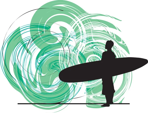 Surf. Illustrazione vettoriale — Vettoriale Stock