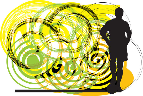 Football player. Vector illustration