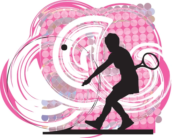 Giocatori di tennis. Illustrazione vettoriale — Vettoriale Stock
